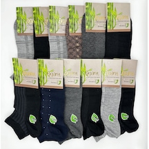 Bambu Erkek Patik Dikişsiz Çorap 12'li Çok Renkli Bambu Erkek Patik Dikişsiz Çorap 12'li Çok Renkli