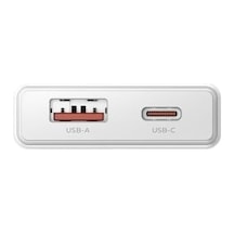 Extra Slım Gan 30w Usb-a Ve Type-c Çift Portlu Hızlı Şarj Aleti, Ultra İnce Güç Adaptörü, Beyaz