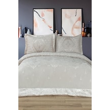 Mercan Elyaf Dolgulu Çift Kişilik 250x255 Cm Yatak Örtüsü Krem Krem