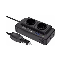 200w Araba Güç Çevirici Dc 12v Ac 220v Dönüştürücü 2 Ac Çıkışlı 4 Usb Bağlantı Noktası Açma/kapatma Anahtarı Koruma Telefon Dizüstü Bilgisayar İçin Taşınabilir Araç Şarj Adaptörü Elektrik