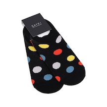 Siyah İkili Puantiyeli Pamuklu Babet Çorap 17143024a010 215 Baklava Desen