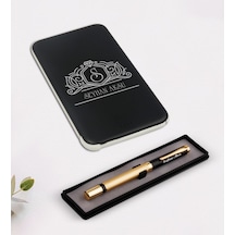 Kişiye Özel Isimli Lüks Siyah Kalem Ve 5.000 Mah Powerbank (512122422)