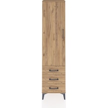 Arges Dolap 4 Raflı 3 Çekmeceli Tek Kapaklı 44x30x182 Çam-çam Çam