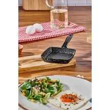 Rss Lav Granit Mini Kare Sos Tavası 12 Cm Siyah Rss Lav Granit Mini Kare Sos Tavası 12 Cm Siyah