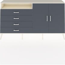 Arges Konsol 3 Raflı 4 Çekmeceli 2 Kapaklı 176x30x99 Aytaşı-antrasit Antrasıt/antrasıt - Aytası