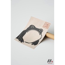 Minimal Kurbağa Çizimi, Çerçevesiz Yüksek Kalite Duvar Afişi - Modern Ev Dekorasyonu