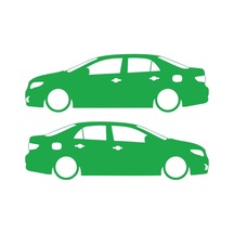 Basık Corolla Sticker 17x17 Cm Yeşil