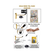 Tel Pano Kancası Koruma Kauçuklu Gold 15 Cm Deluxe Raf Askısı Ekstra Güçlü 45 Adet Gold