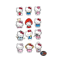 Hello Kitty Tatlı Düşler Sticker Seti 18x30 Cm 12 Adet Sevimli Karakterli Laptop Ve Defter Çıkartması