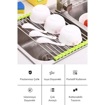 Ankaverse Evye Üstü Katlanır Nihale Paslanmaz Çelik Pratik Sebze Meyve Bulaşık Kurutma Süzgeci 13710974