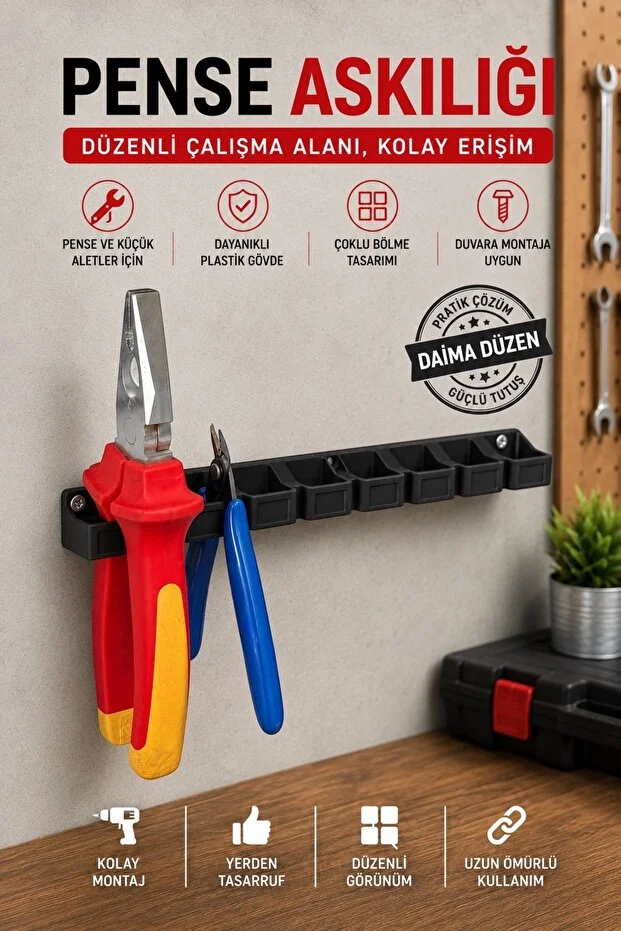 8 Li Pense & Yan Keski Askı Aparatı Duvar Tipi Düzenleyici 26 Cm -