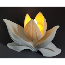 Zarif Lotus Çiçeği Tasarım Dekoratif Tealight Mumluk - Estetik Ambiyans Aydınlatma Çok Renkli