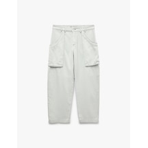 Koton Düşük Bel Dikiş Detaylı Pamuklu Cepli Normal Paça Baggy Pantolon - Baggy Jeans Mavi 7wal40031mw
