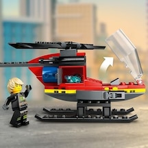 City İtfaiye Kurtarma Helikopteri 60411-5 Yaş Ve Üzeri Çocuklar İçin Pilot Minifigürü İçeren Yaratıcı Oyuncak Yapım Seti 85 Parça