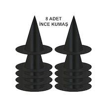 8 Adet Siyah Cadı Şapkası Yetişkin Çocuk Kostüm Aksesuarı 1