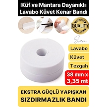 Ekstra Kalın 3.35 Mt Banyo Küvet Duşakabin Mutfak Tezgah Lavabo Su Sızdırmaz Kenar Bandı Beyaz Bant