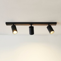 Riolight Modern Siyah Mutfak,salon,giyinme Odası,cafeler İçin Metal 3lü Led Spot Avize Ampul Dahil Siyah