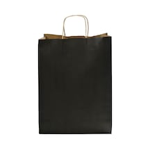 Kağıt Çanta Burgu Saplı 31x41x12cm Körük - Siyah 25 Adet