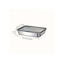 Çok Amaçlı Paslanmaz Çelik Fırın Ve Saklama Kabı 25x20x5 Cm