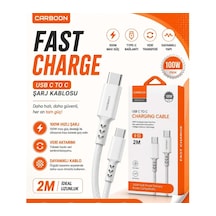 Carboon V-53 2mt Type-c To Type-c 100w Şarj Kablosu Şarj Data Kablosu