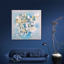 Modern Büyük Boy El Yapımı Yağlı Boya Tablo 125x125cm