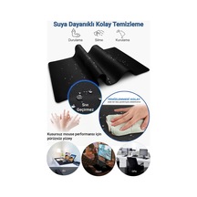 Sonictouch Klavye Mousepad 32x70cm Dikişsiz Pürüzsüz Sıvı Geçirmez Kaymaz Taban Kara Muhafız