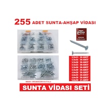 Sunta Vidası Seti 255 Parça -Ahşap Plastik V.B Vida Set N11.26206