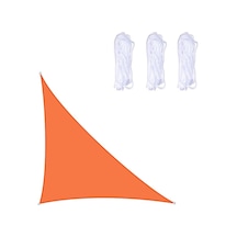 Sones Üçgen Açık Bahçe Güneşlik Yelken Su Geçirmez Anti-uv Gölgelik Turuncu 3m X 4m X 5m Turuncu