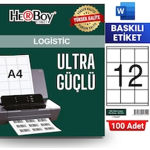 Herboy Hb-1312 70 X 70 Mm A4 Baskılı Laser Etiket 100 Adet