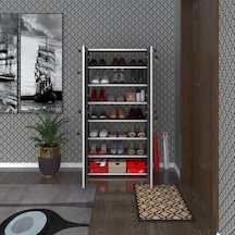 Kenzlife Ayakkabılık Ayakkabı Dolabı Kilitli Gutan Gri 140 70 32 Kapaklı Ofis Dolabı İki Bölme