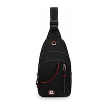 Seventeen Unisex Spor Çok Bölmeli Çapraz Askılı Body Bag Siyah-kırmızı