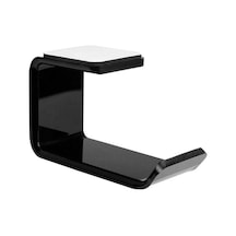 Monyee Duvar Yapışkanlı Kulaklık Askısı - L Şekilli, 15kg Taşıma Kapasiteli, Siyah