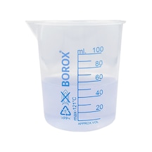 Borox Plastik Beher 100 ML Ölçü Kabı Mavi Skala