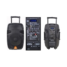 Paq-15Ab 15 Watt Taşınabilir Çift Mikrofonlu Şarjlı Amfi