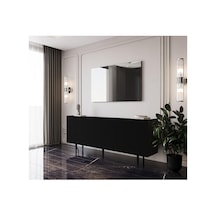 Enwood Capella Siyah Mdf 5 Kapaklı Raflı 180 Lik Konsol Siyah 40 X 180 Diğer