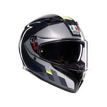 Agv Kask/k3 Mplk Shade Kapalı Motosiklet Kaskı  Gri - Sarı - Fluo