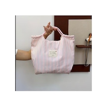 Lilly Pink Stripe Tote Bag Pembe Pembe