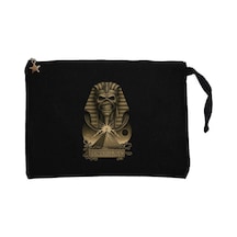 Mısır Mummy Poverslave Siyah Clutch Astarlı Cüzdan / El Çantası
