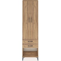 Arges Dolap 2 Raflı 2 Çekmeceli Tek Askılı 60x30x221 Çam-çam Çam