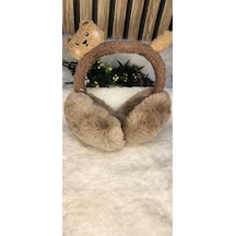Peluş Kulaklık. Katlanabılır Kulaklık. Her Yaşa Uygun.-111 Kahverengi