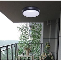 Horoz Artos 20w Yuvarlak Siyah Led Nem Su Geçirmez Banyo Bahçe Modern Tavan Lambası Beyaz Işık 6500k Siyah