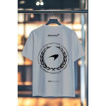 Book Orbook Mclaren Formula One Racıng %100 Pamuk Sırt Baskılı Heavy Cotton Premıum Kalite T-shırt Y353 Gri