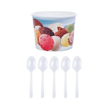Roll-up Karton Dondurma Kasesi Ve Kaşık Set