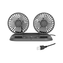 Araba Fanı Kamyon Güçlü Rüzgar Usb Arayüzü Çift Başlı Elektrikli Fan Hı7vc0 Siyah