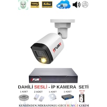 Fury Ip Güvenlik Kamera Seti 1 Kameralı Sesli 4mp Gece Renkli Su Geçirmez Ip5515s 500gb