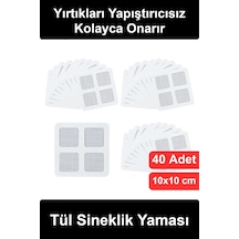 Sineklikyaması Tül Sineklik Yaması 40 Adet Kendinden Yapışkanlı Tamir Kiti Pencere Kapı Balkon Kara