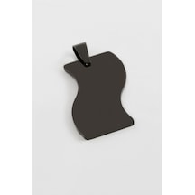 Bayrak - 858 - İsim Yazılabilir Çelik Kolye Ucu - Novapazr - 3 Cm-siyah Çok renkli