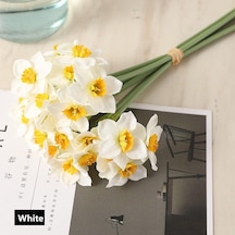 Beyaz 6 Adet/buket Yapay Çiçek Nergis Ipek Çiçek Buketi Düğün Ev Dekorasyon İçin Sahte Çiçek