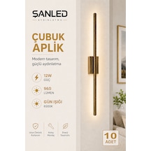 Dekoratif 12w İç Mekan Eskitme Kasa Gün Işığı 80 Cm Duvar Aplik Elektrikli 10 Adet