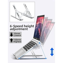 Metal Tablet Tutucu, Dizüstü Bilgisayar Standı, Masa Üstü Bilgisayar Standı, Ayarlanabilir Alüminyum Katlanabilir, Taşınabilir, Macbook Air Pro, İpad, Uyumlu, 10-15,6 Uyumludur